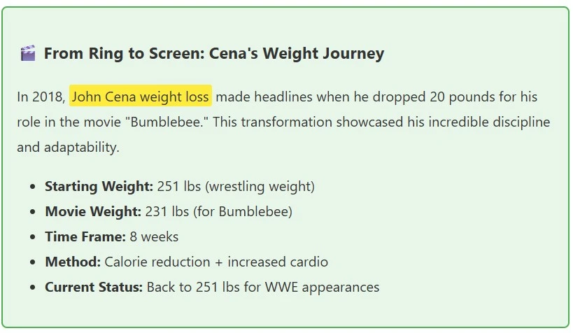 john cena weight