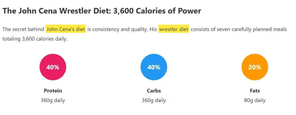  John Cena's 3,600 calorie wrestler diet plan breakdown for weight
